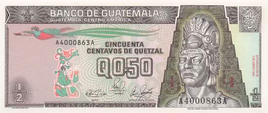 0,50 Quetzal p72a Guatemala 1989